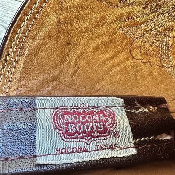 Nocona Boots Brown Burgandy Leather Cowboy Men’s Sz 10 Pointed Toe Made USA - Picture 8 of 15